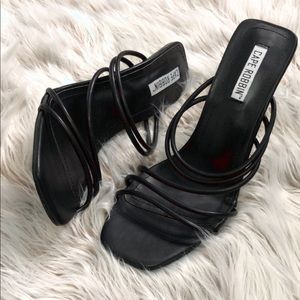 Black Strappy High Heel Sandals 🔥
